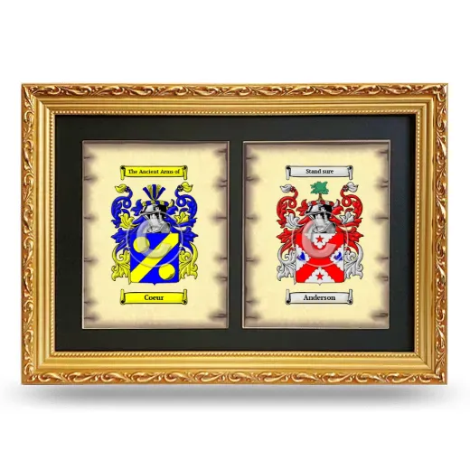 Double Coat of Arms Framed - Gold