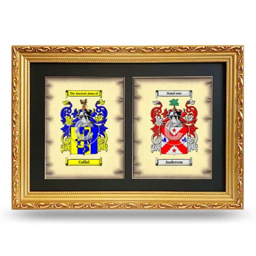 Double Coat of Arms Framed - Gold
