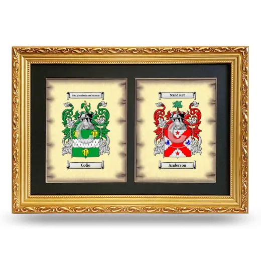 Double Coat of Arms Framed - Gold