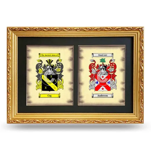 Double Coat of Arms Framed - Gold
