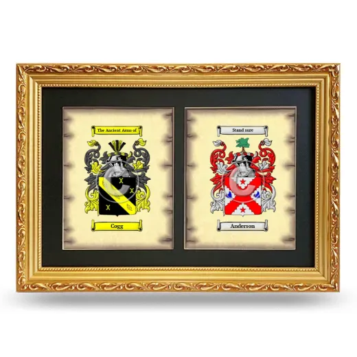 Double Coat of Arms Framed - Gold