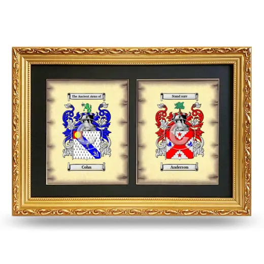 Double Coat of Arms Framed - Gold
