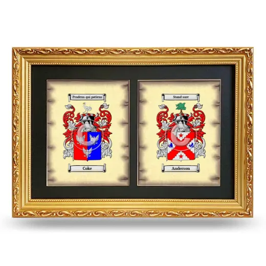Double Coat of Arms Framed - Gold