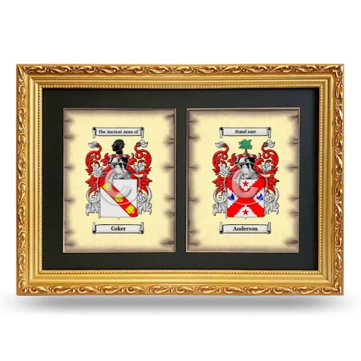 Double Coat of Arms Framed - Gold
