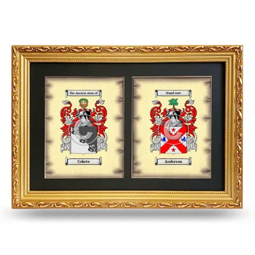 Double Coat of Arms Framed - Gold