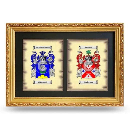 Double Coat of Arms Framed - Gold