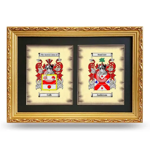 Double Coat of Arms Framed - Gold
