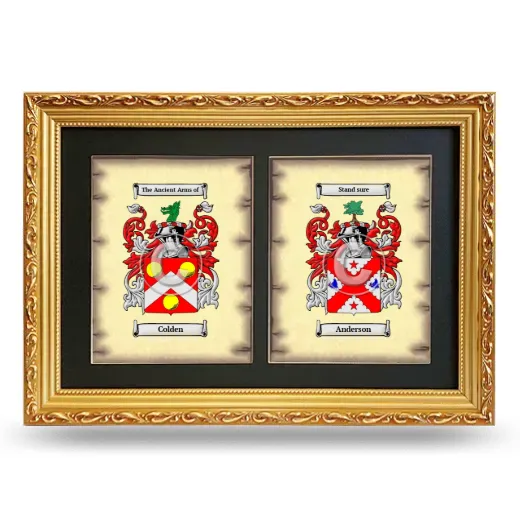 Double Coat of Arms Framed - Gold