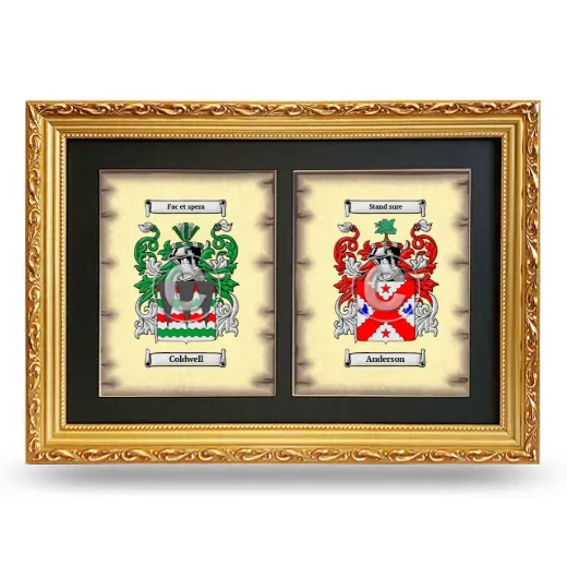 Double Coat of Arms Framed - Gold