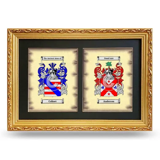 Double Coat of Arms Framed - Gold