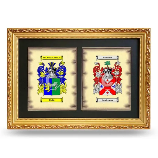Double Coat of Arms Framed - Gold