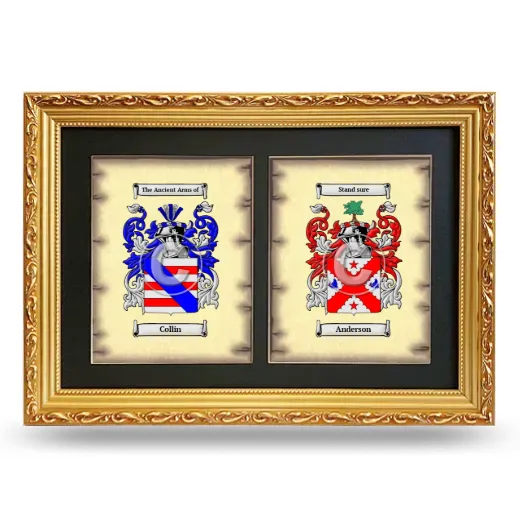 Double Coat of Arms Framed - Gold