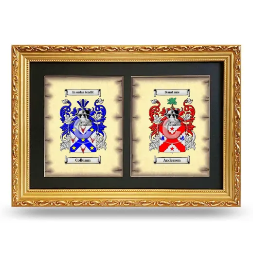 Double Coat of Arms Framed - Gold
