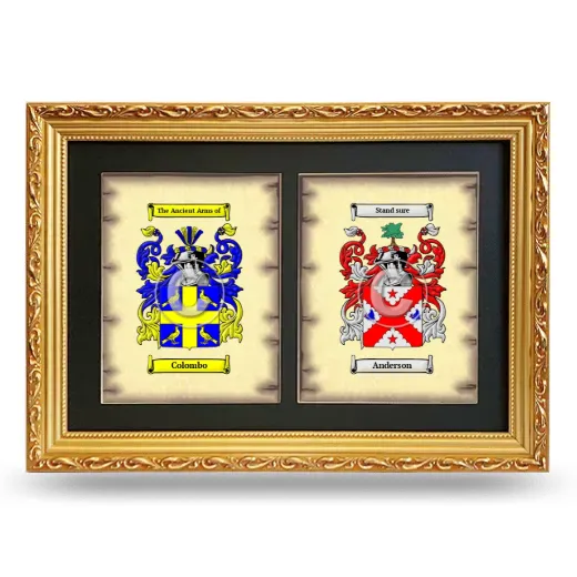 Double Coat of Arms Framed - Gold