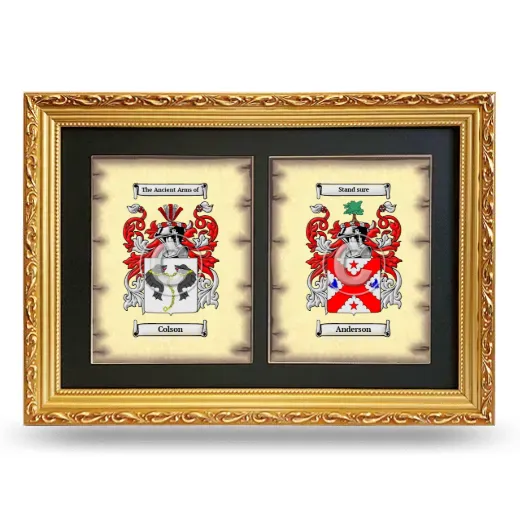 Double Coat of Arms Framed - Gold