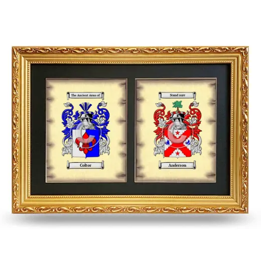 Double Coat of Arms Framed - Gold