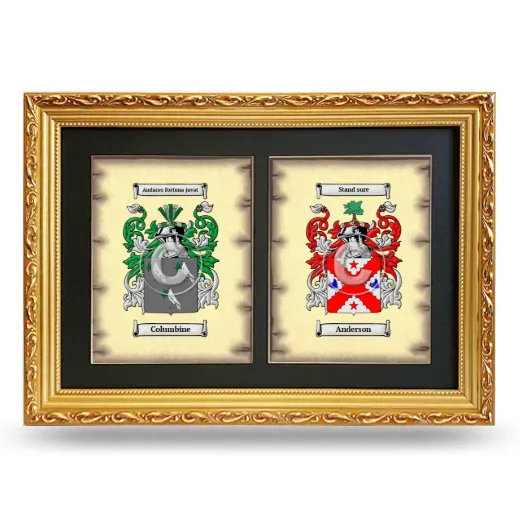 Double Coat of Arms Framed - Gold
