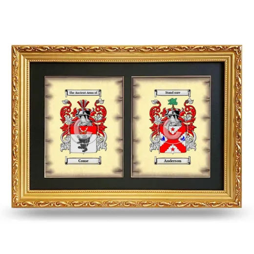 Double Coat of Arms Framed - Gold