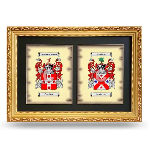 Double Coat of Arms Framed - Gold