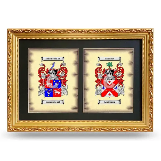 Double Coat of Arms Framed - Gold