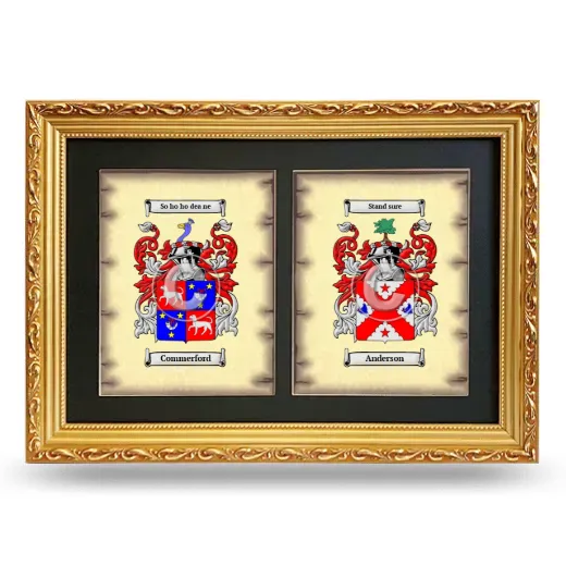 Double Coat of Arms Framed - Gold