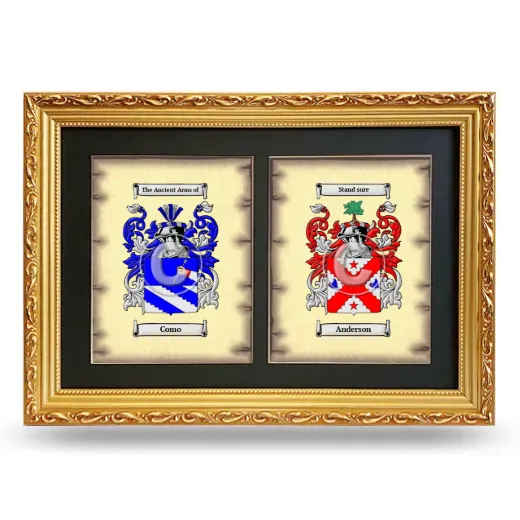 Double Coat of Arms Framed - Gold