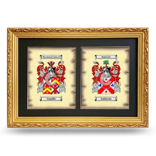 Double Coat of Arms Framed - Gold