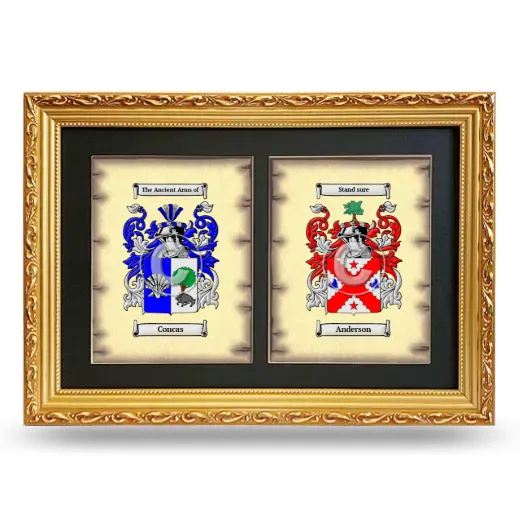 Double Coat of Arms Framed - Gold