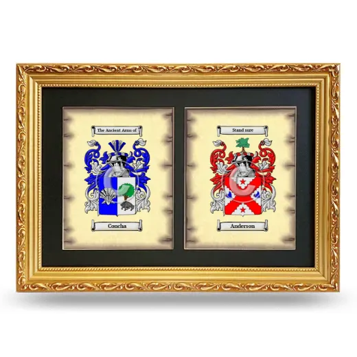 Double Coat of Arms Framed - Gold