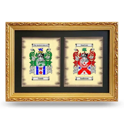 Double Coat of Arms Framed - Gold