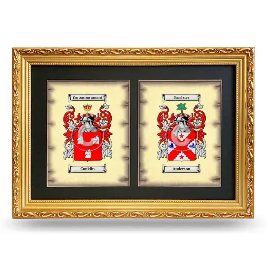 Double Coat of Arms Framed - Gold
