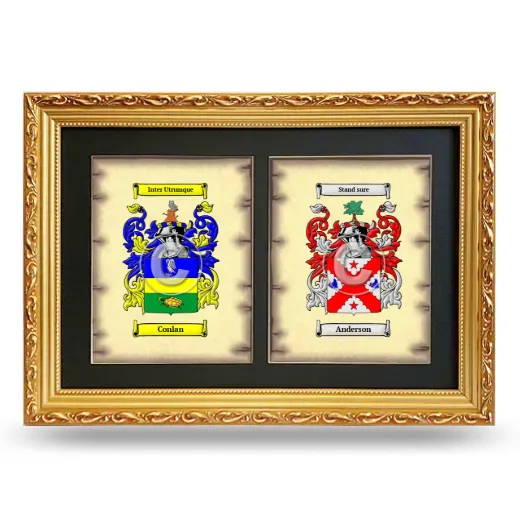 Double Coat of Arms Framed - Gold