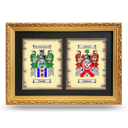 Double Coat of Arms Framed - Gold