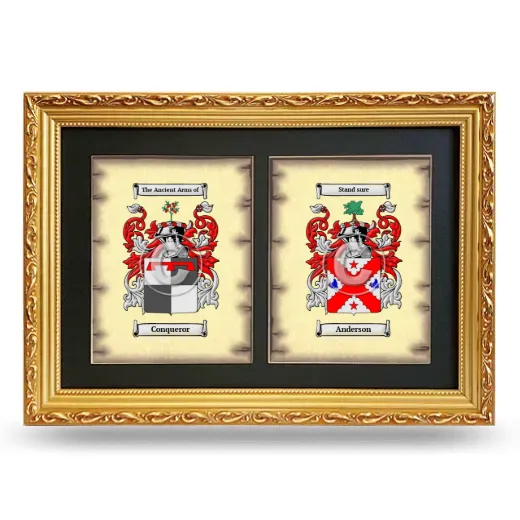 Double Coat of Arms Framed - Gold