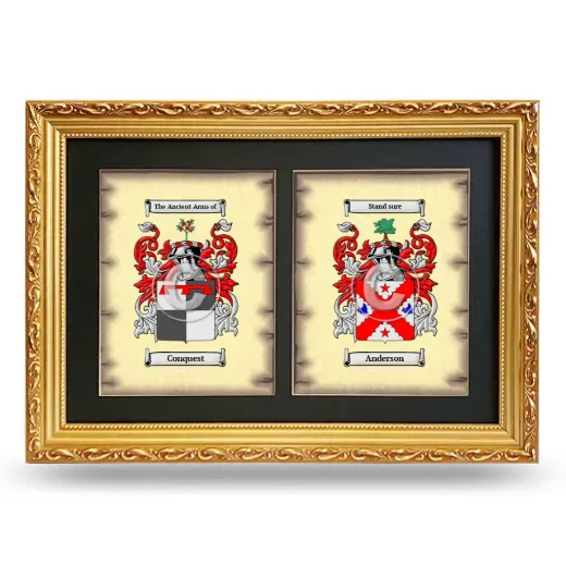 Double Coat of Arms Framed - Gold