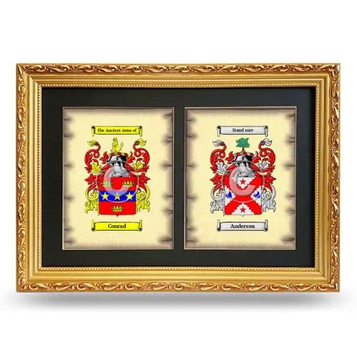 Double Coat of Arms Framed - Gold