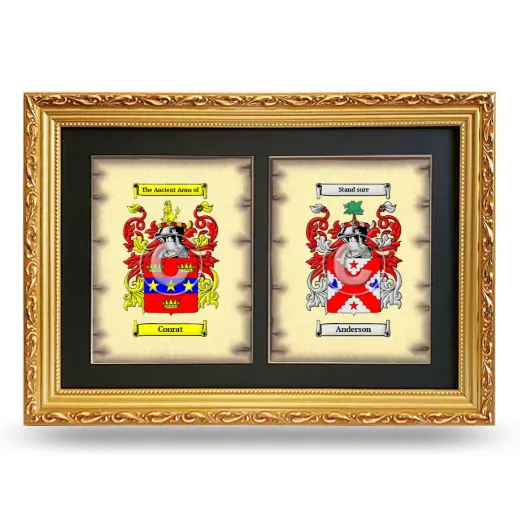 Double Coat of Arms Framed - Gold