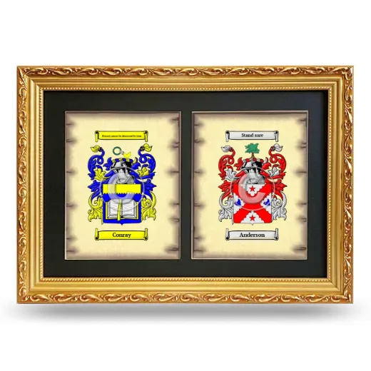 Double Coat of Arms Framed - Gold