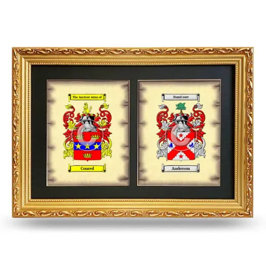 Double Coat of Arms Framed - Gold
