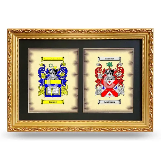 Double Coat of Arms Framed - Gold