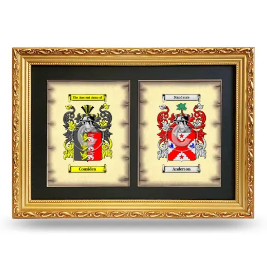 Double Coat of Arms Framed - Gold