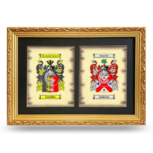Double Coat of Arms Framed - Gold