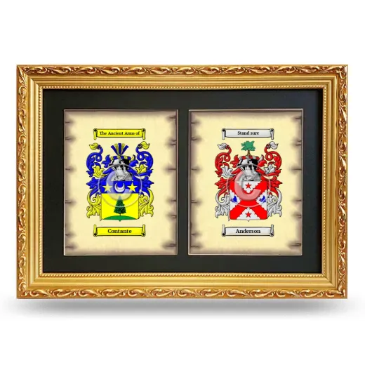 Double Coat of Arms Framed - Gold