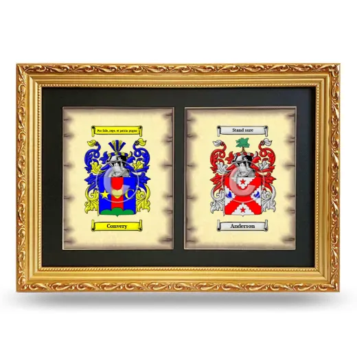 Double Coat of Arms Framed - Gold