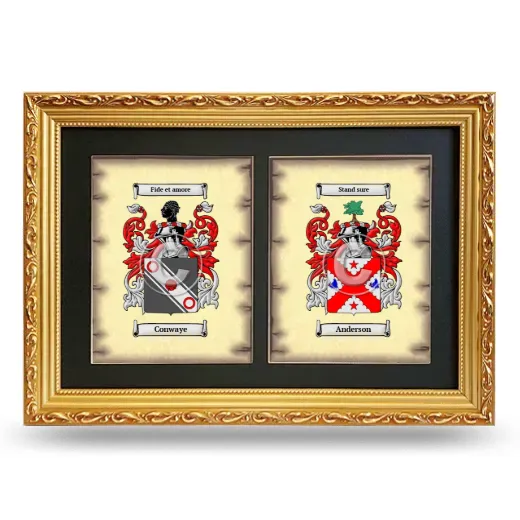 Double Coat of Arms Framed - Gold