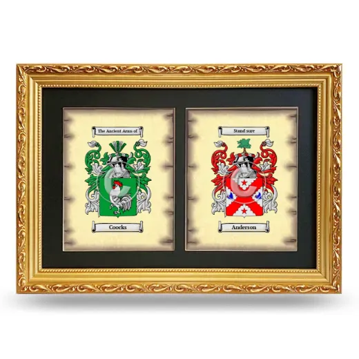 Double Coat of Arms Framed - Gold