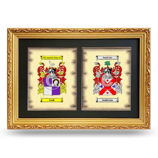Double Coat of Arms Framed - Gold