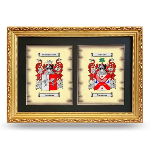 Double Coat of Arms Framed - Gold