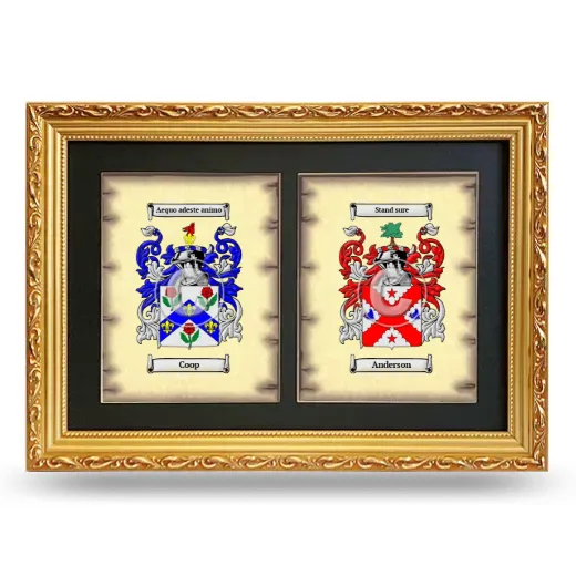 Double Coat of Arms Framed - Gold
