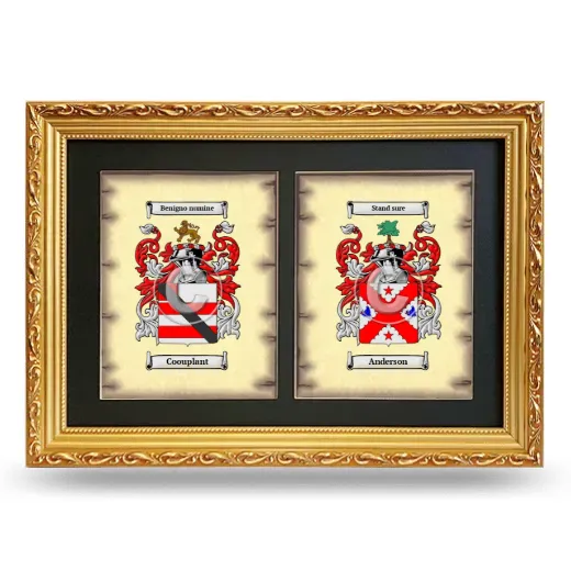 Double Coat of Arms Framed - Gold